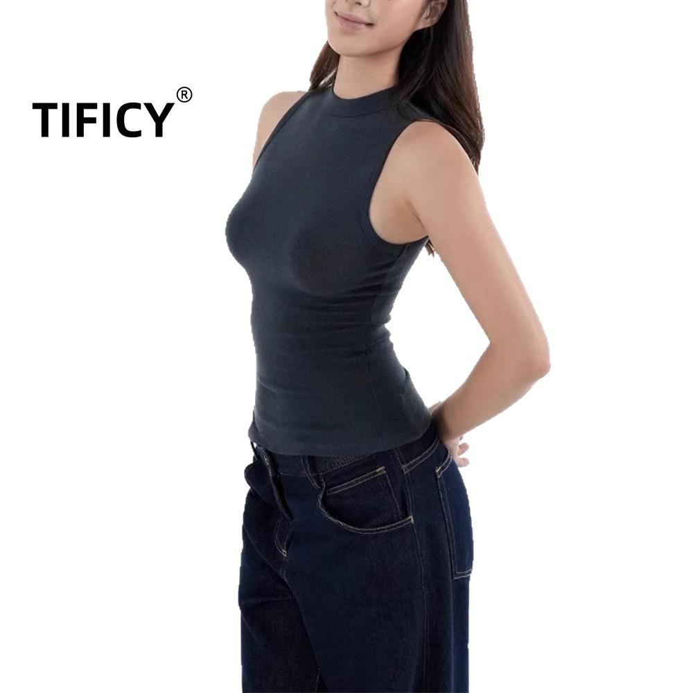 Women'S Formal Evening Wear Tops - Retro sport top met semi-hoge hals,