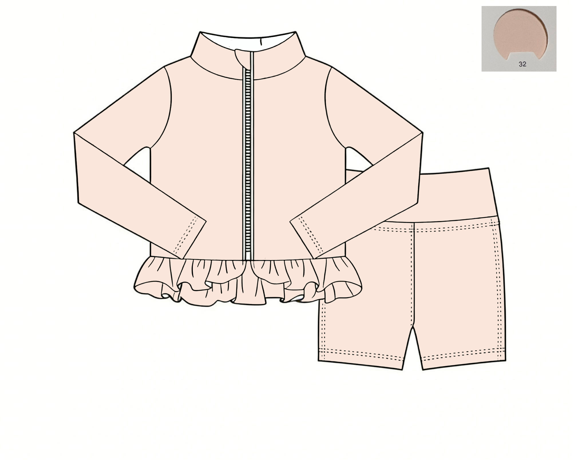 Monochrome Suit Set - Monochroom yogamateriaal Meisjes zomertopjes met lange