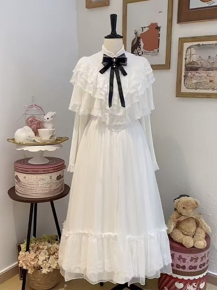 Formal Women'S Wear - Japanse kanten jurk met korte mouwen