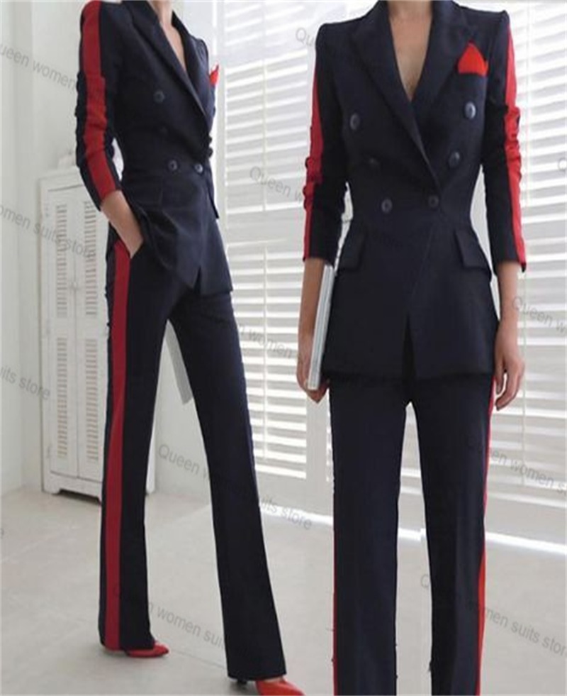 Women'S Red Formal Wear - Rood Zwart Herfst Vrouwen Pak Set