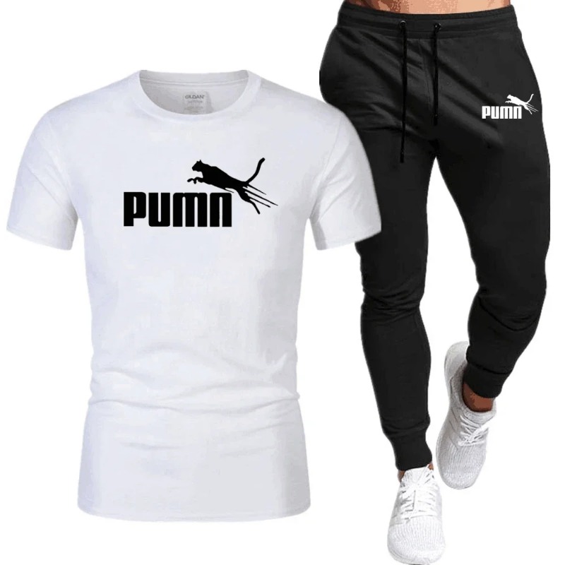 Monochrome Suit Set - Hardloop-T-shirt en broekset voor heren met