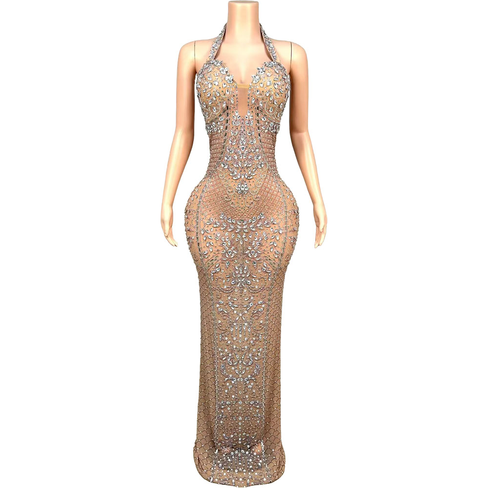 Women'S Red Formal Wear - Luxe kristallen sprankelende mesh-avondjurk Verjaardag Prom