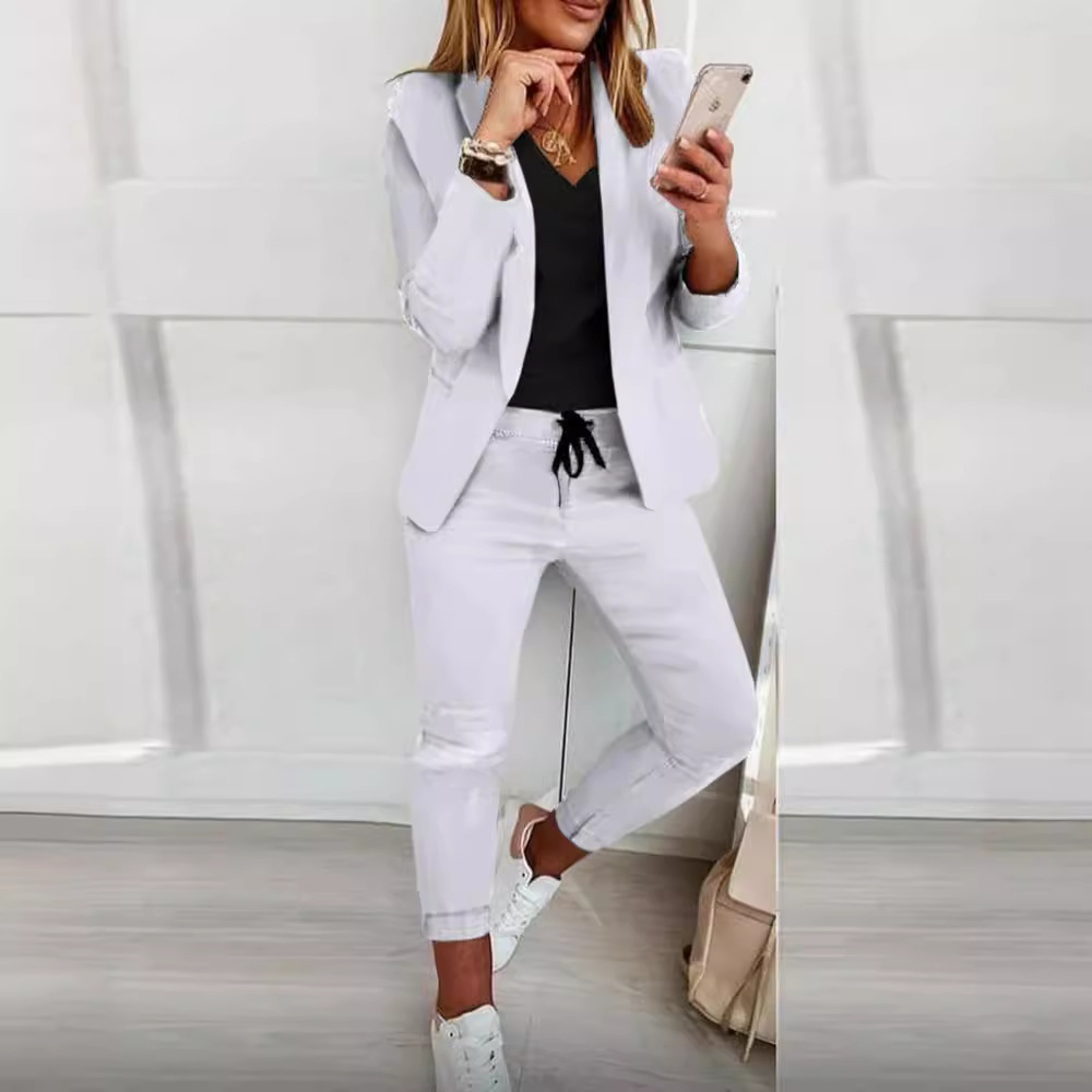 Monochrome Suit Set - Dames monochroom casual pak temperament woon-werkverkeer