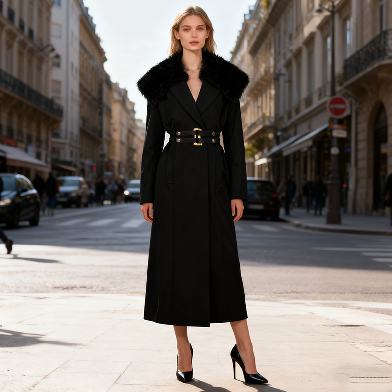 Women Formal Wear Belt - Bont Damesjas Windjack Gordel Warm Winter