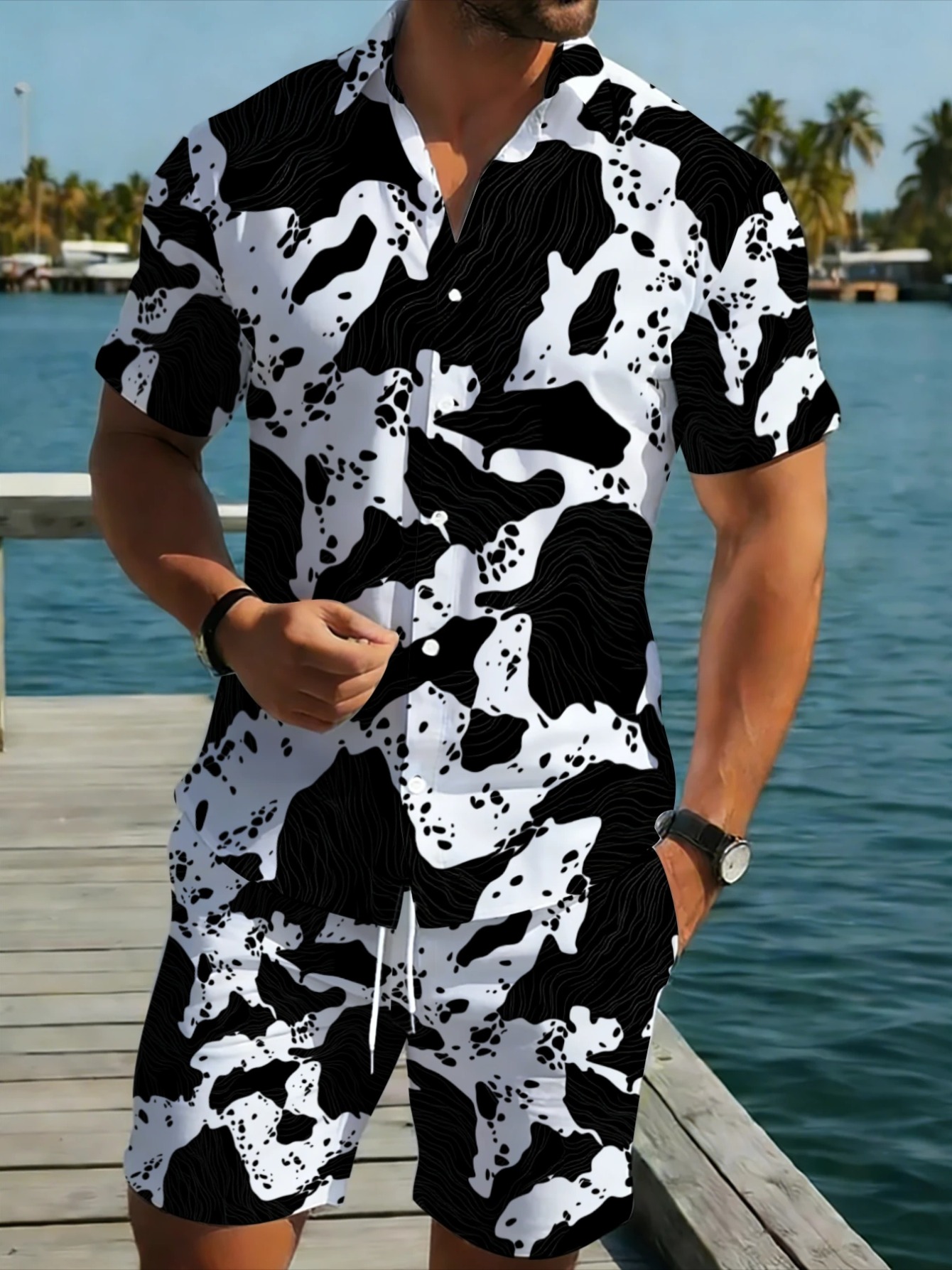 Monochrome abstracte camouflag - Monochrome Suit Set recensie en prijs
