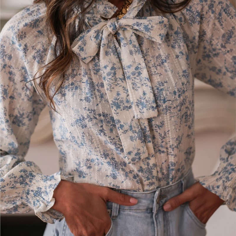 Damesmode met strik, bedrukte  - Women'S Formal Evening Wear Tops recensie en prijs