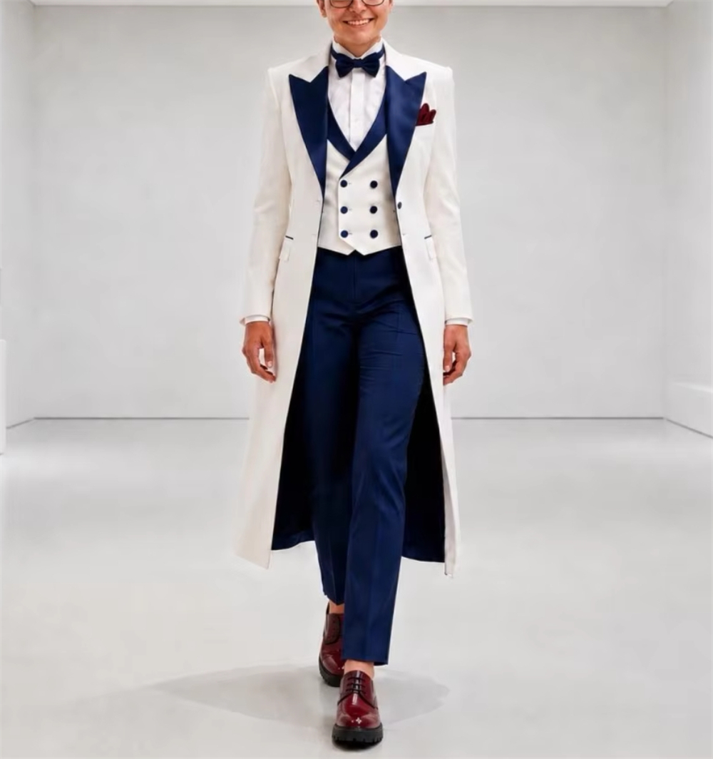 Marineblauw-wit damespak, eleg - Formal Women'S Wear recensie en prijs
