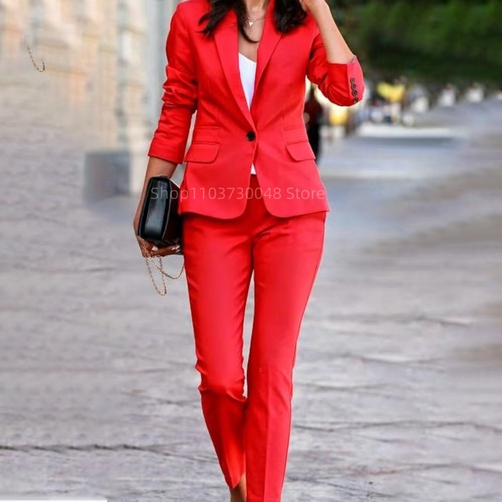 Mode Kantoor Dames Blazer en B - Women'S Red Formal Wear recensie en prijs