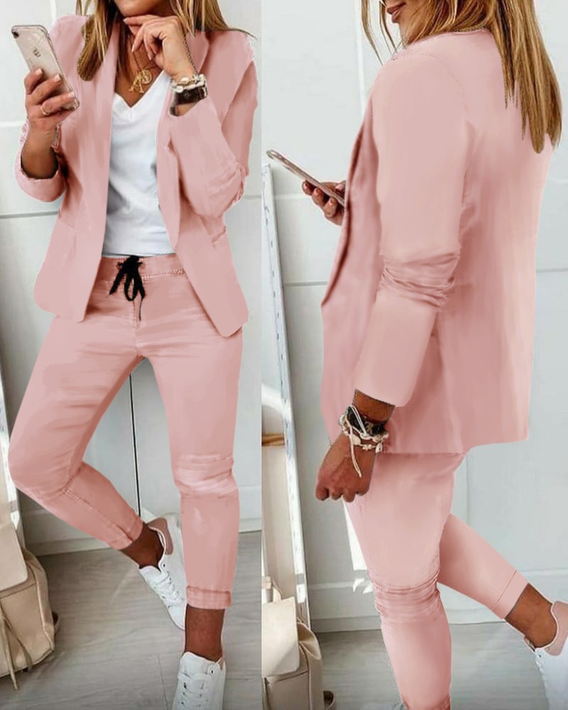 Dames monochroom casual pak te - Monochrome Suit Set recensie en prijs